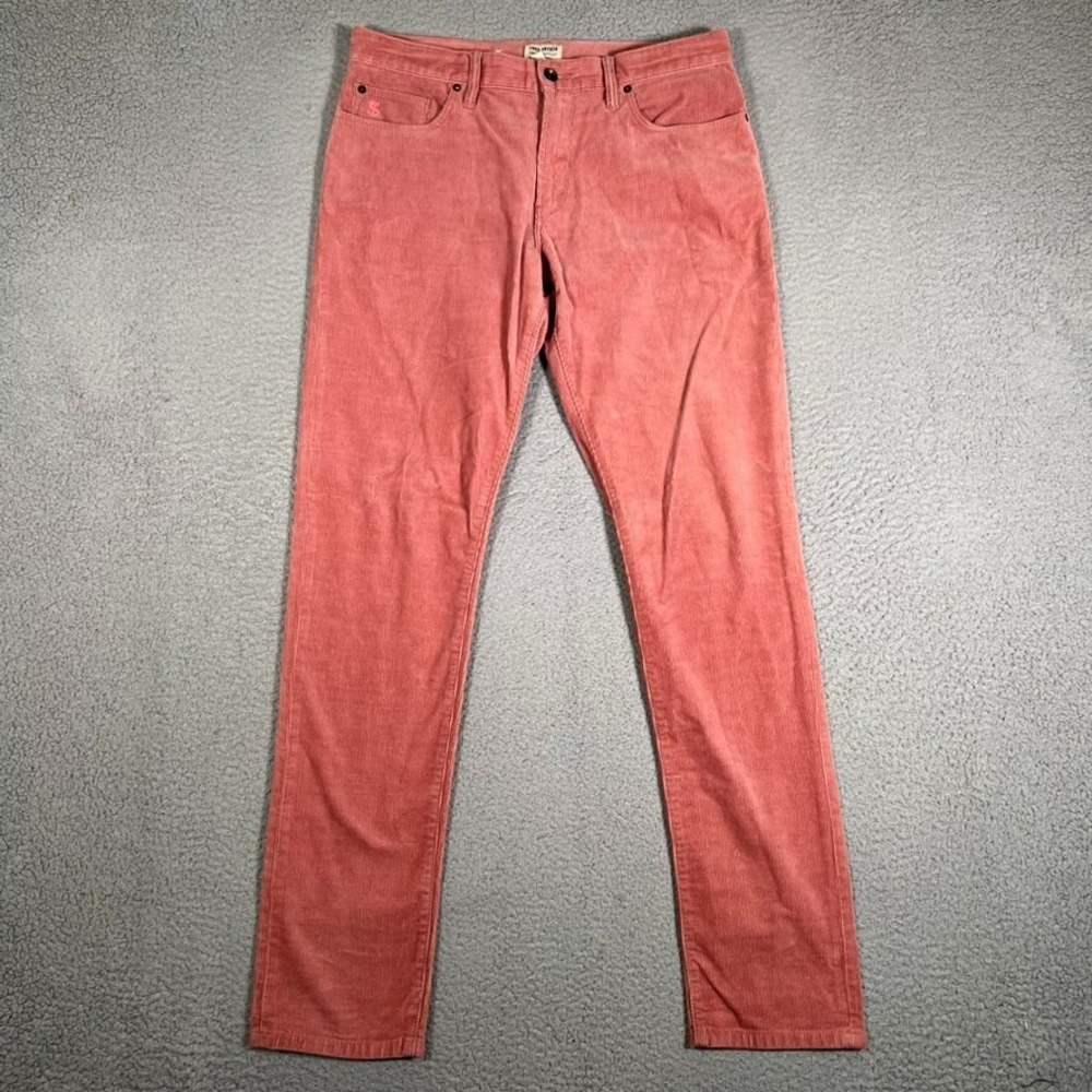 Todd Snyder Pants Mens 34x33 Pink Corduroy Slim Fit 5 Pocket Casual Preppy‎ Logo